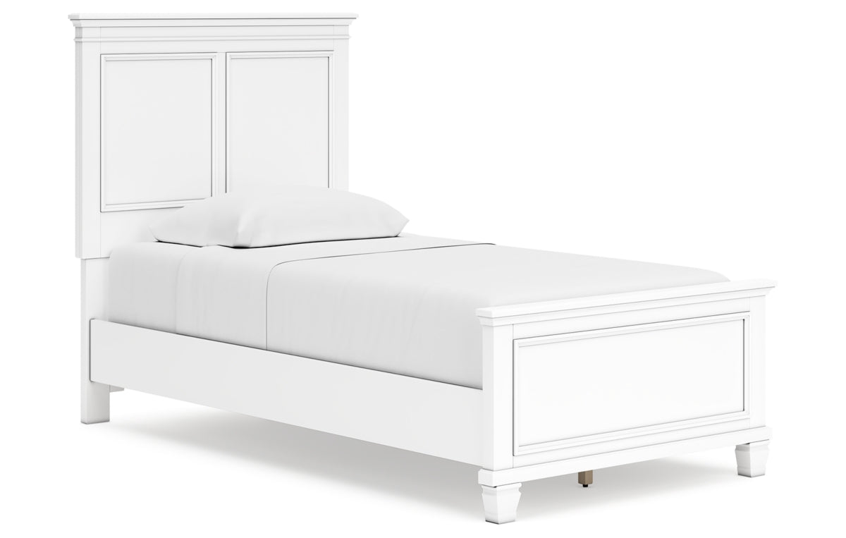 Fortman Twin Panel Bed with Mirrored Dresser and Chest