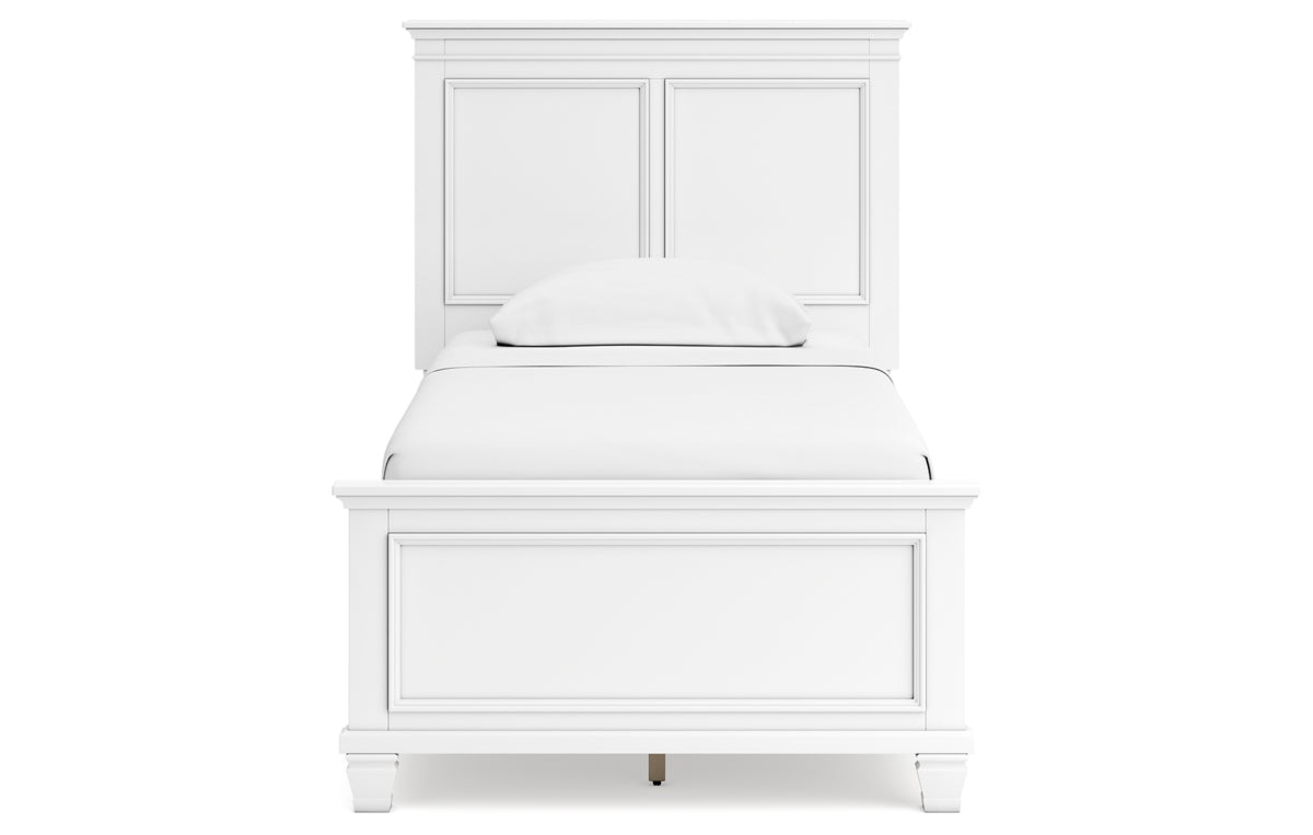 Fortman Twin Panel Bed with Mirrored Dresser and Nightstand