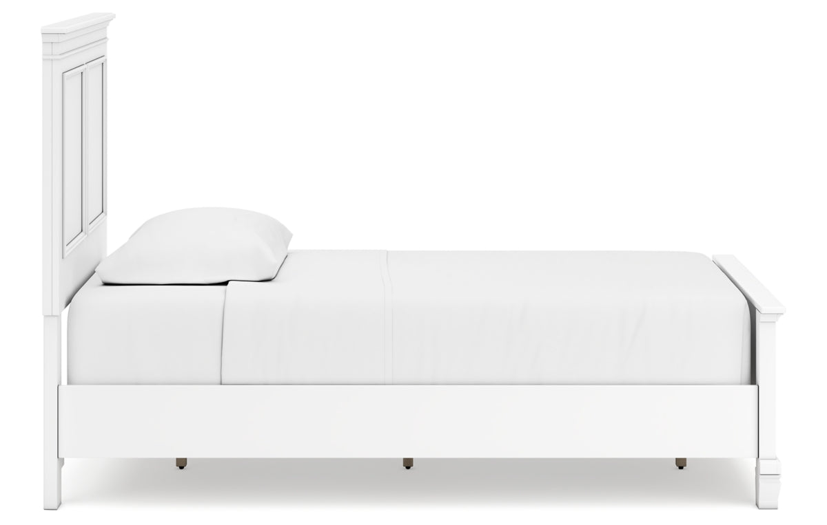 Fortman Twin Panel Bed with Mirrored Dresser and Nightstand