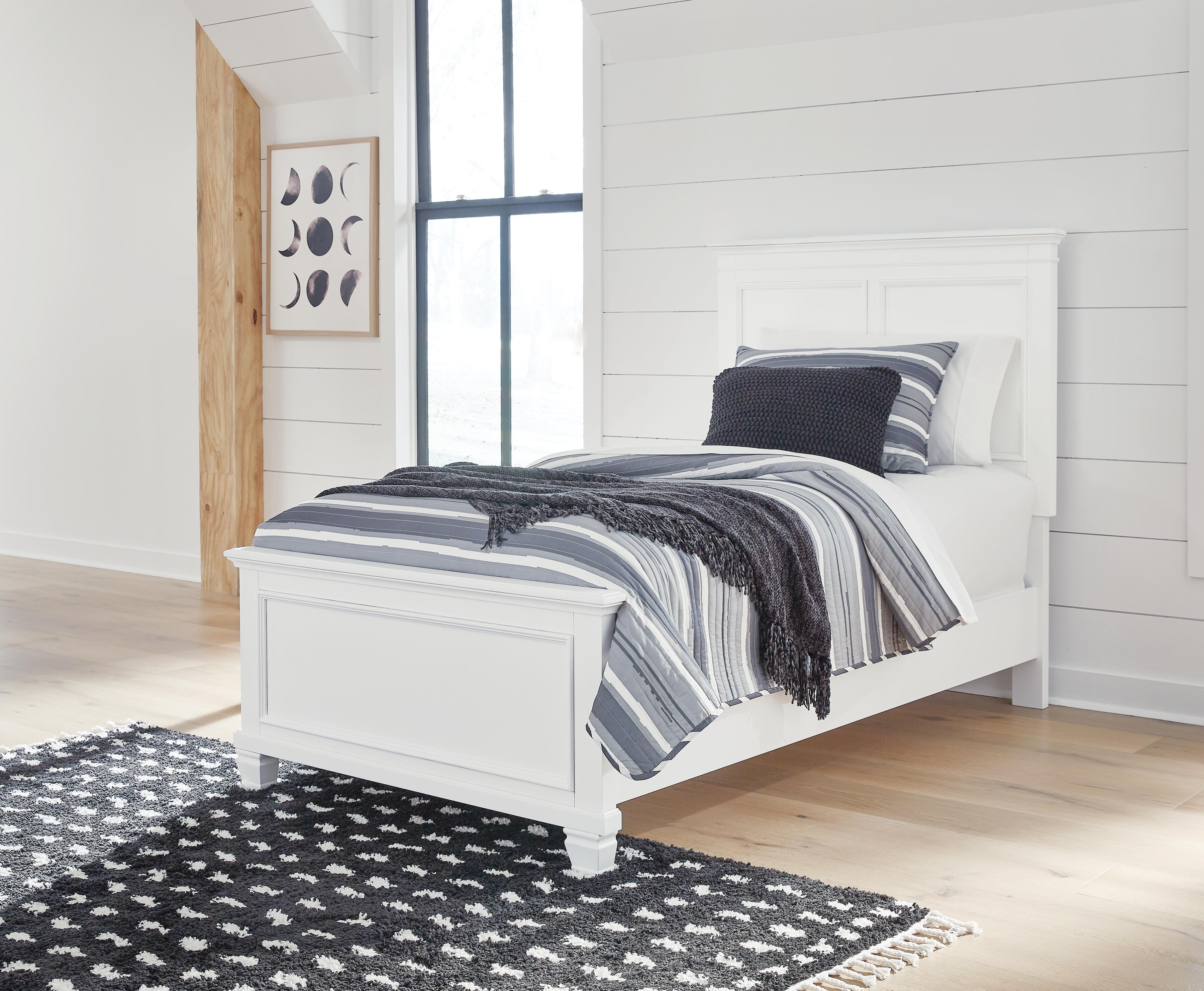 Fortman Twin Panel Bed, Dresser, Mirror and Nightstand