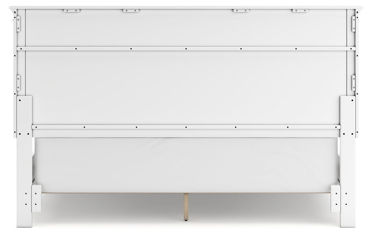 Fortman California King Panel Bed with Mirrored Dresser and Chest