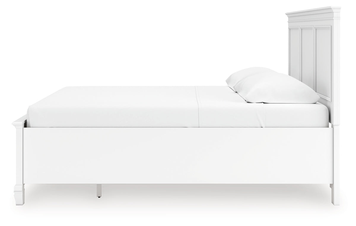 Fortman King Panel Storage Bed with Mirrored Dresser