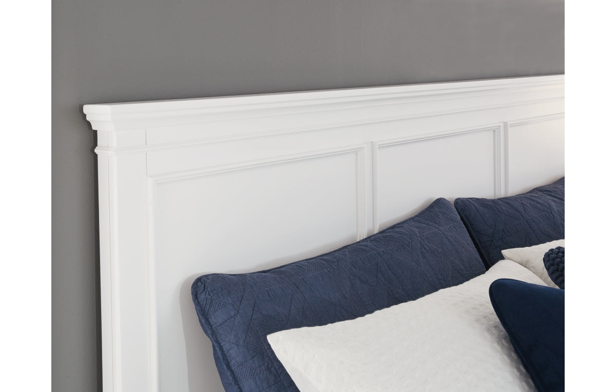 Fortman King Panel Bed with Mirrored Dresser and Chest