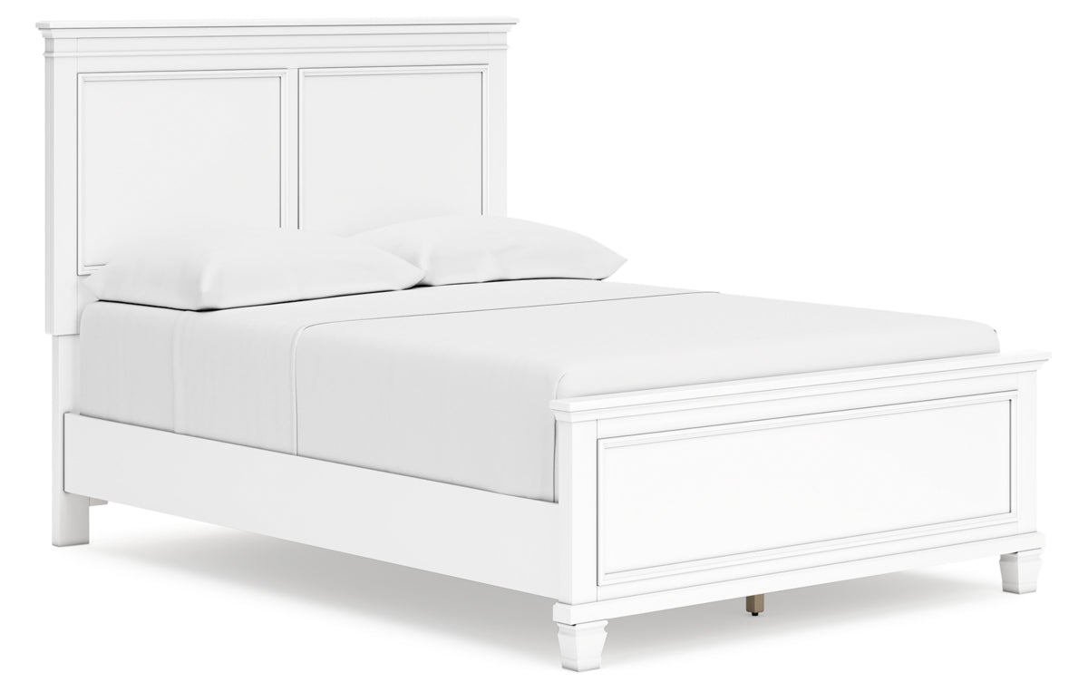 Fortman Full Panel Bed with Mirrored Dresser