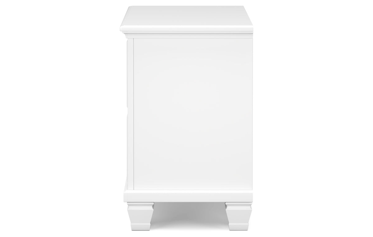 Fortman California King Panel Bed with Mirrored Dresser and Nightstand