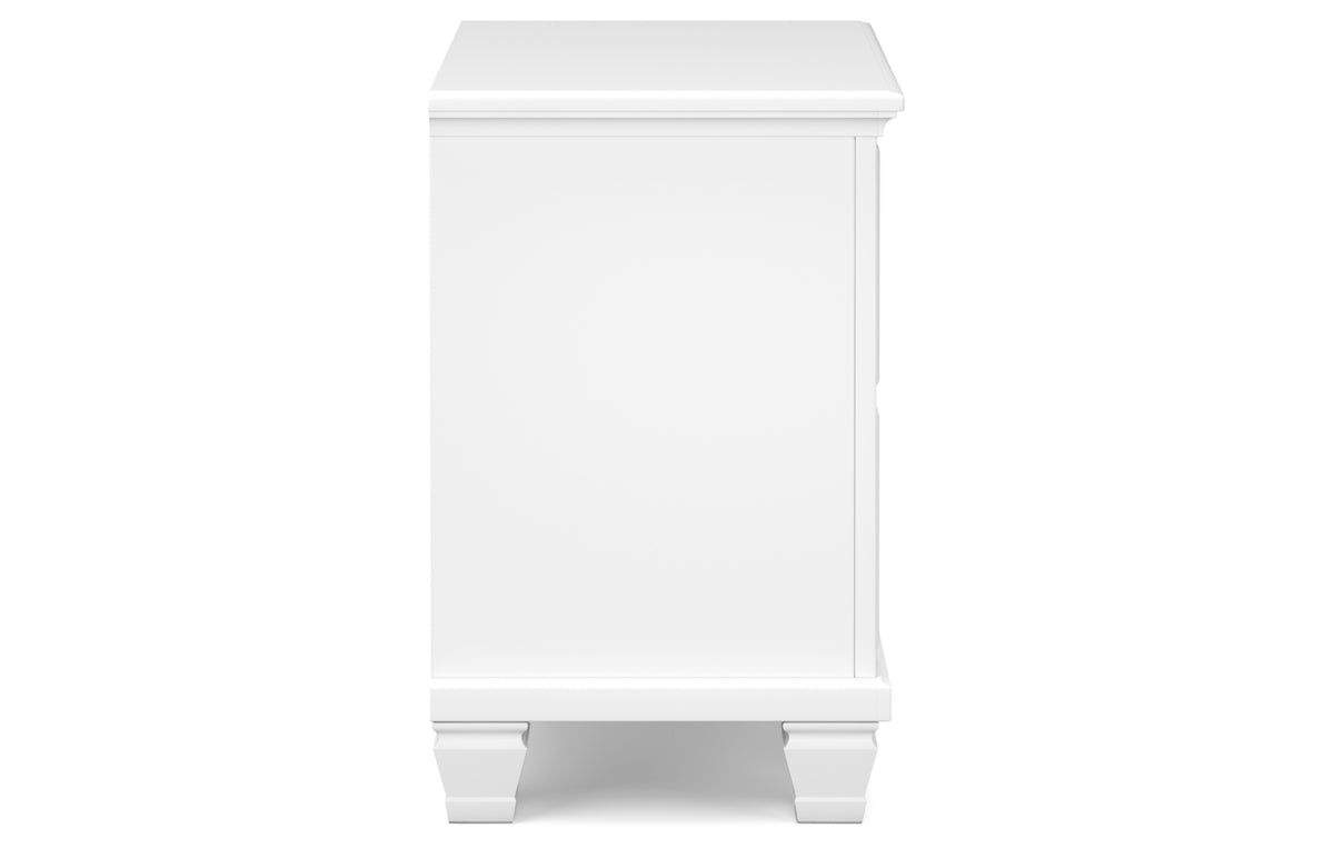Fortman California King Panel Bed with Mirrored Dresser and Nightstand
