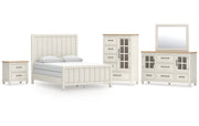 Shaybrock Queen Panel Bed with Mirrored Dresser, Chest and Nightstand