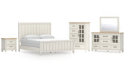 Shaybrock California King Panel Bed, Dresser, Mirror, Chest and Nightstand