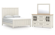 Shaybrock Queen Panel Bed with Mirrored Dresser