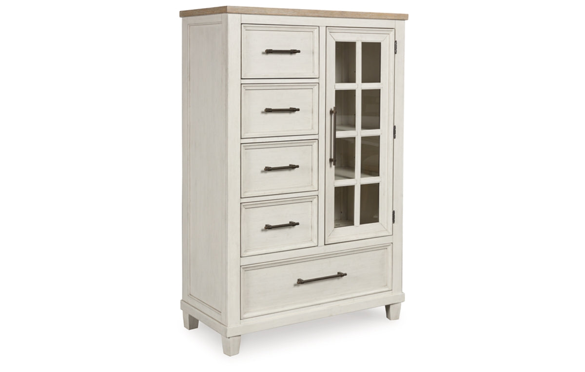 Shaybrock Queen Panel Bed with Mirrored Dresser, Chest and Nightstand