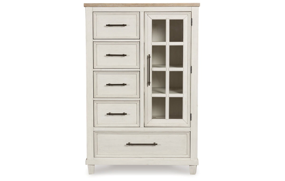 Shaybrock Queen Panel Bed with Mirrored Dresser, Chest and Nightstand