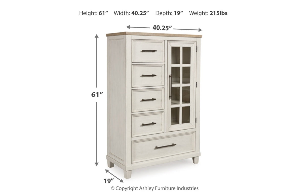 Shaybrock Queen Panel Bed with Mirrored Dresser, Chest and Nightstand
