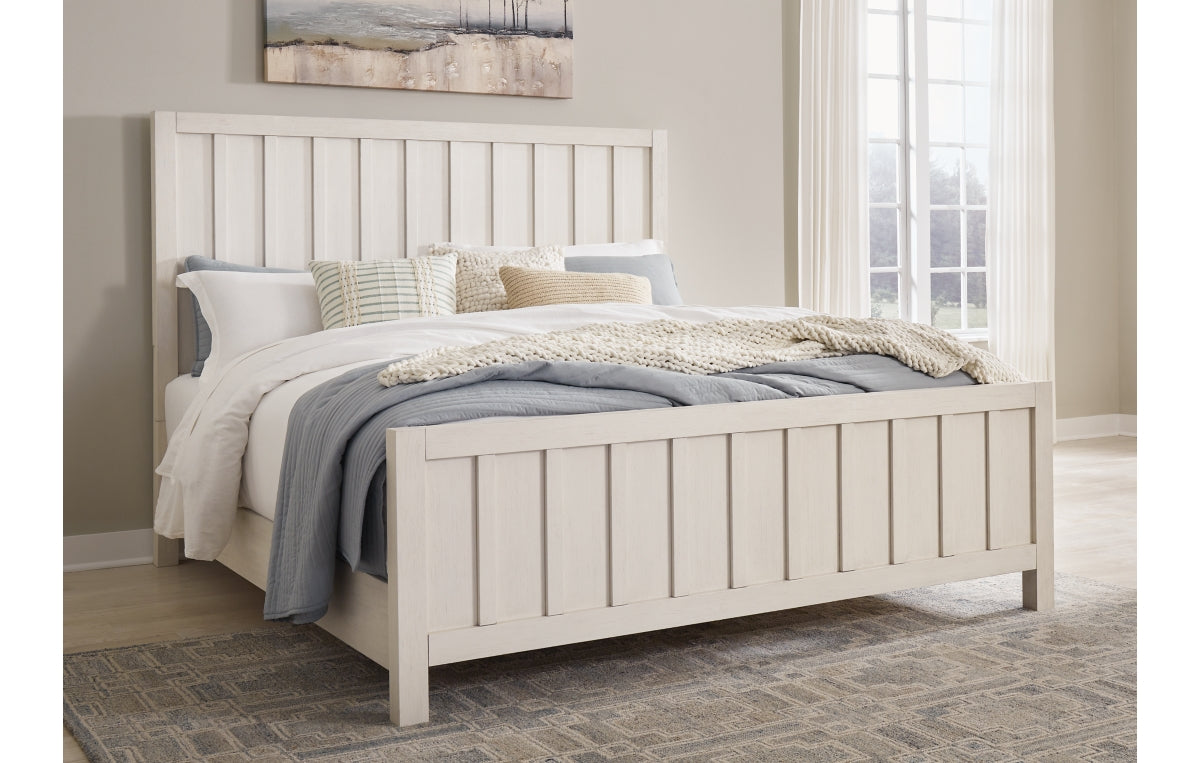 Shaybrock Queen Panel Bed with Mirrored Dresser, Chest and Nightstand