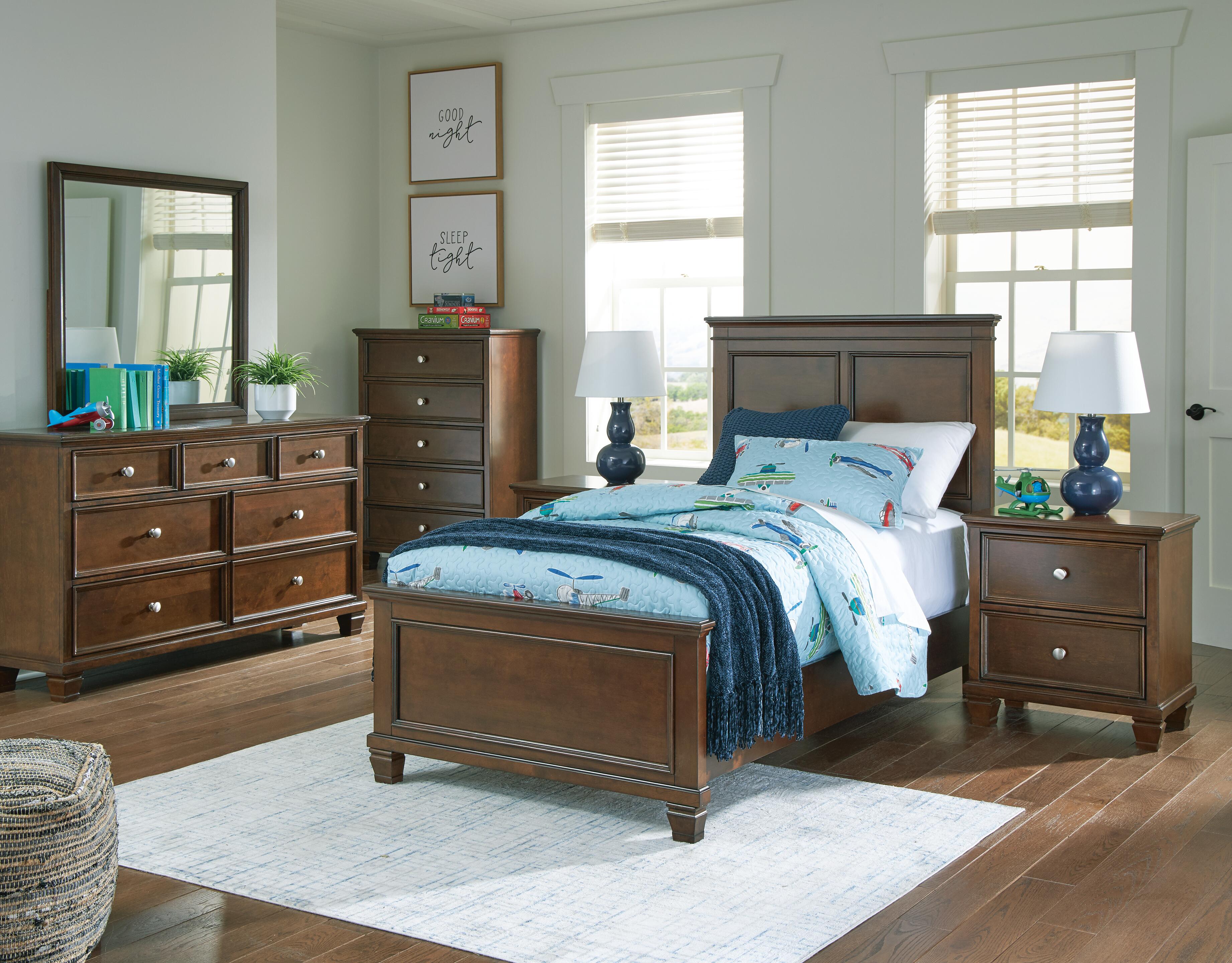 Danabrin Twin Panel Bed, Dresser, Mirror and Nightstand