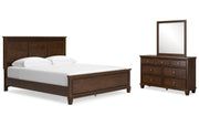 Danabrin California King Panel Bed with Mirrored Dresser