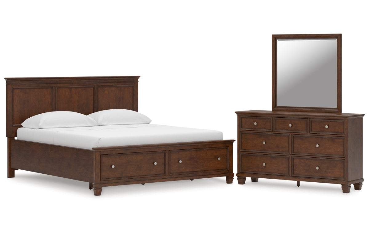 Danabrin California King Panel Storage Bed, Dresser and Mirror