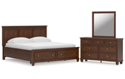 Danabrin California King Panel Storage Bed, Dresser and Mirror