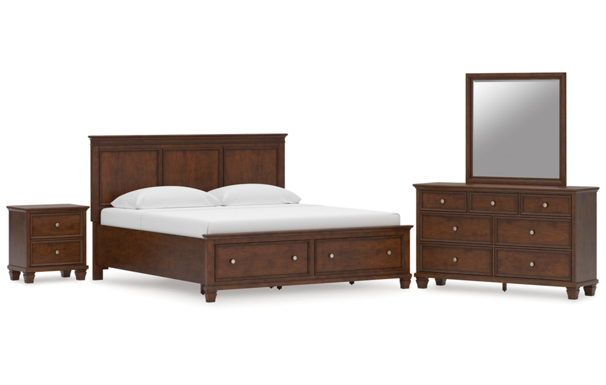 Danabrin King Panel Storage Bed, Dresser, Mirror and Nightstand