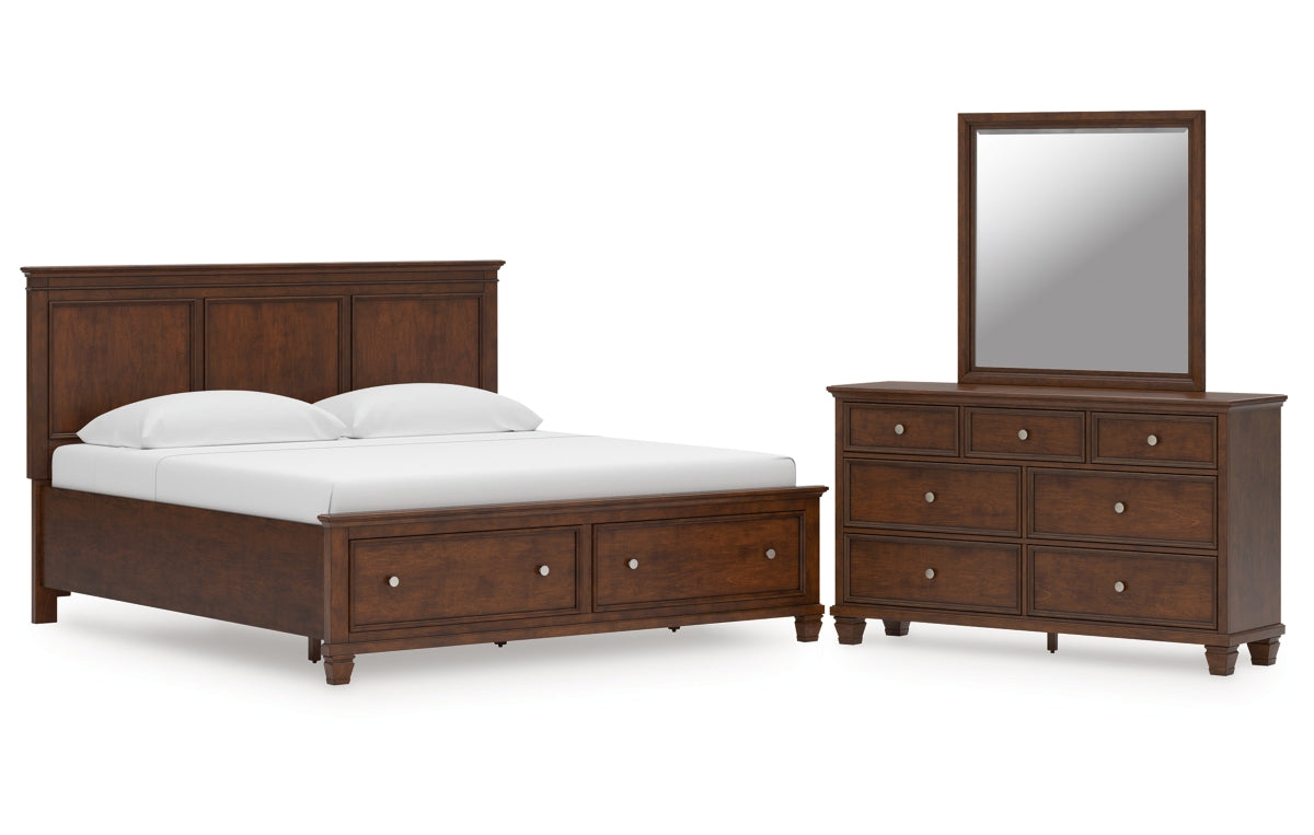 Danabrin King Panel Storage Bed, Dresser and Mirror
