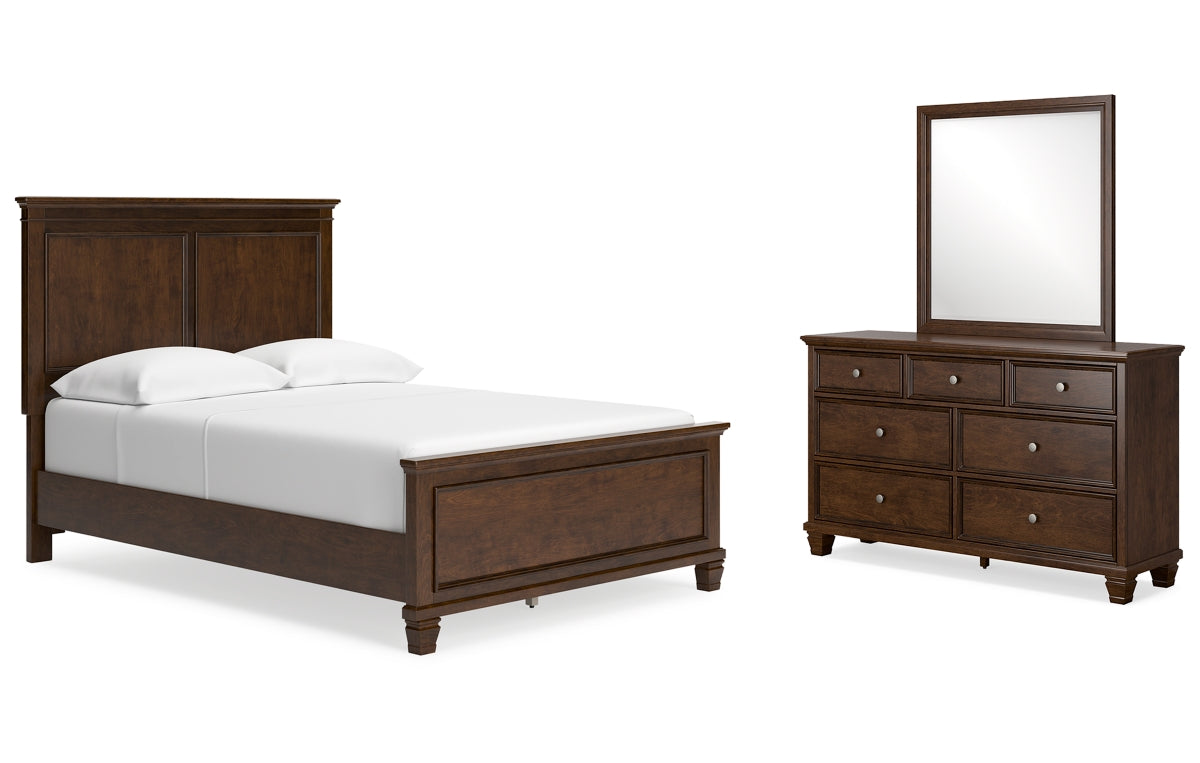 Danabrin Full Panel Bed with Mirrored Dresser