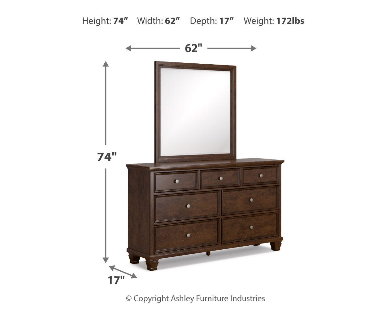 Danabrin Twin Panel Bed, Dresser, Mirror and Nightstand