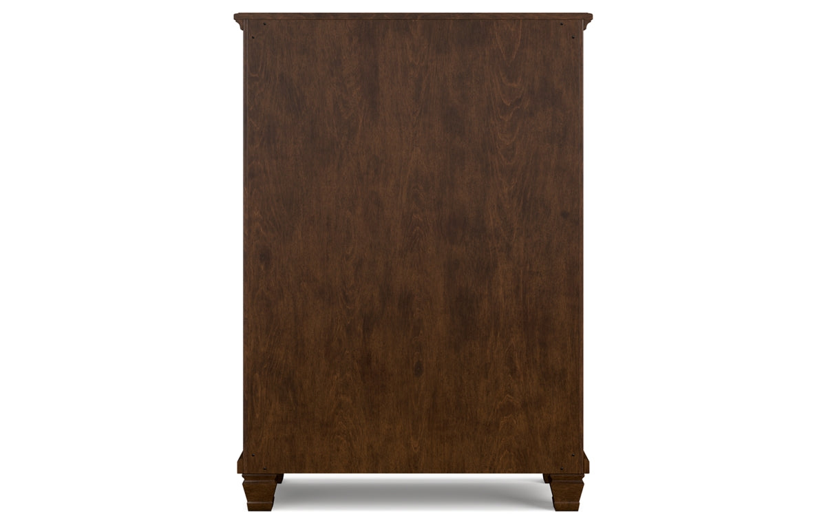 Danabrin King Panel Bed with Mirrored Dresser and Chest