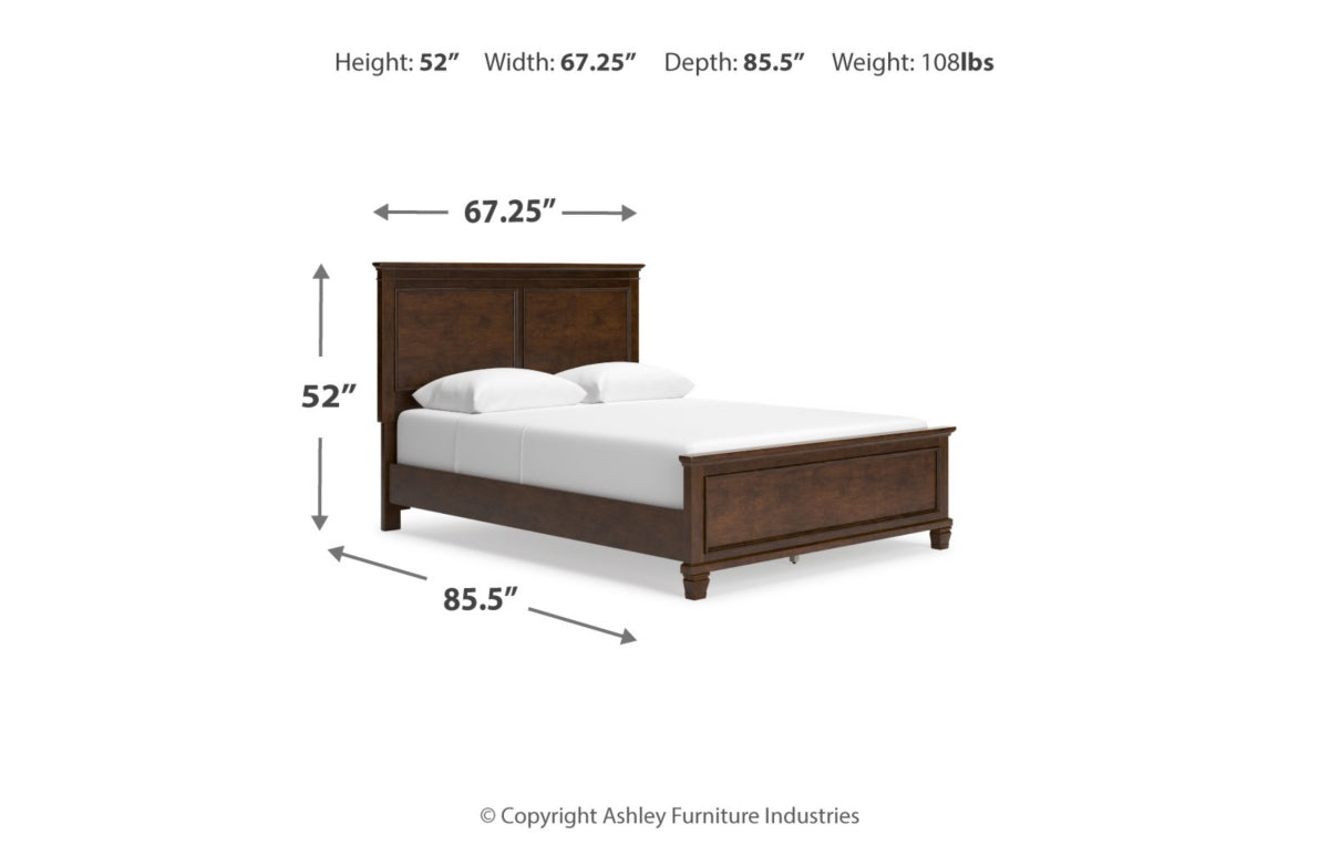 Danabrin Queen Panel Bed with Mirrored Dresser