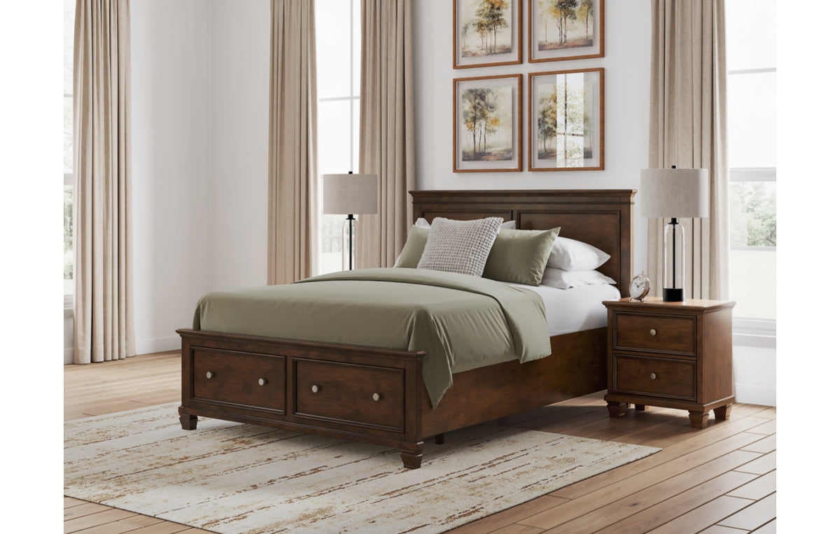 Danabrin Queen Panel Storage Bed, Dresser, Mirror and Nightstand