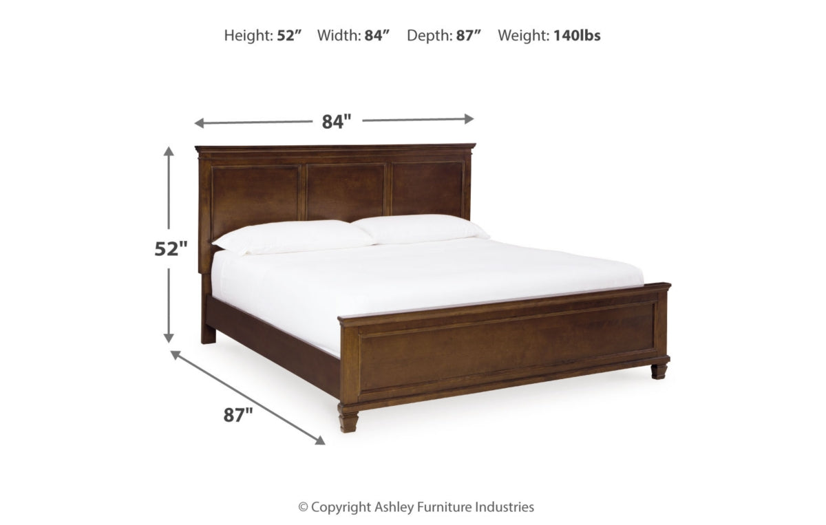 Danabrin King Panel Bed with Mirrored Dresser, Chest and Nightstand