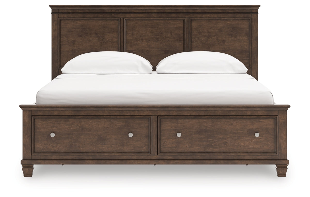 Danabrin California King Panel Storage Bed, Dresser and Mirror
