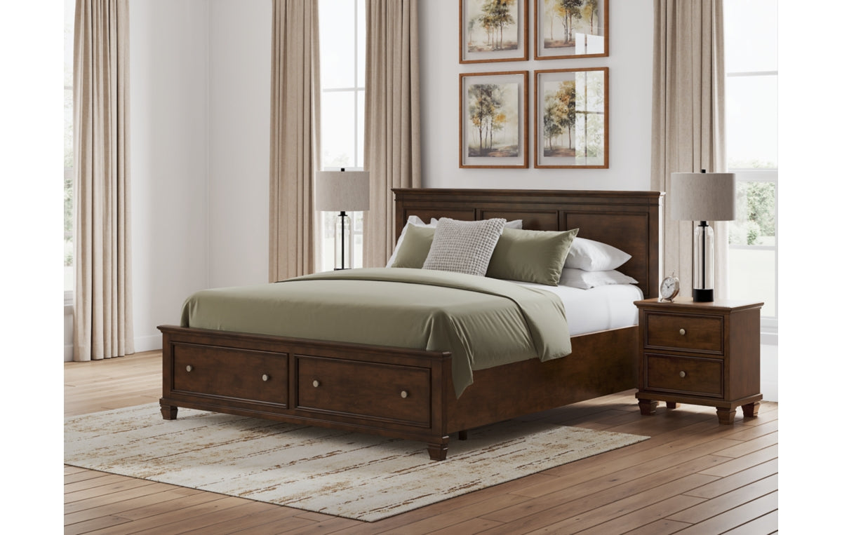 Danabrin California King Panel Storage Bed, Dresser and Mirror