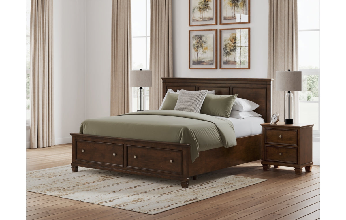 Danabrin King Panel Storage Bed, Dresser, Mirror and Nightstand