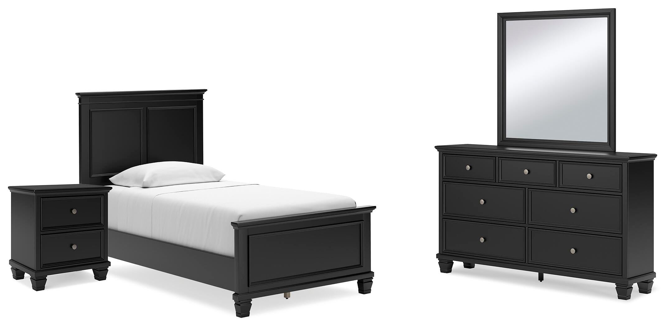 Lanolee Twin Panel Bed, Dresser, Mirror and Nightstand