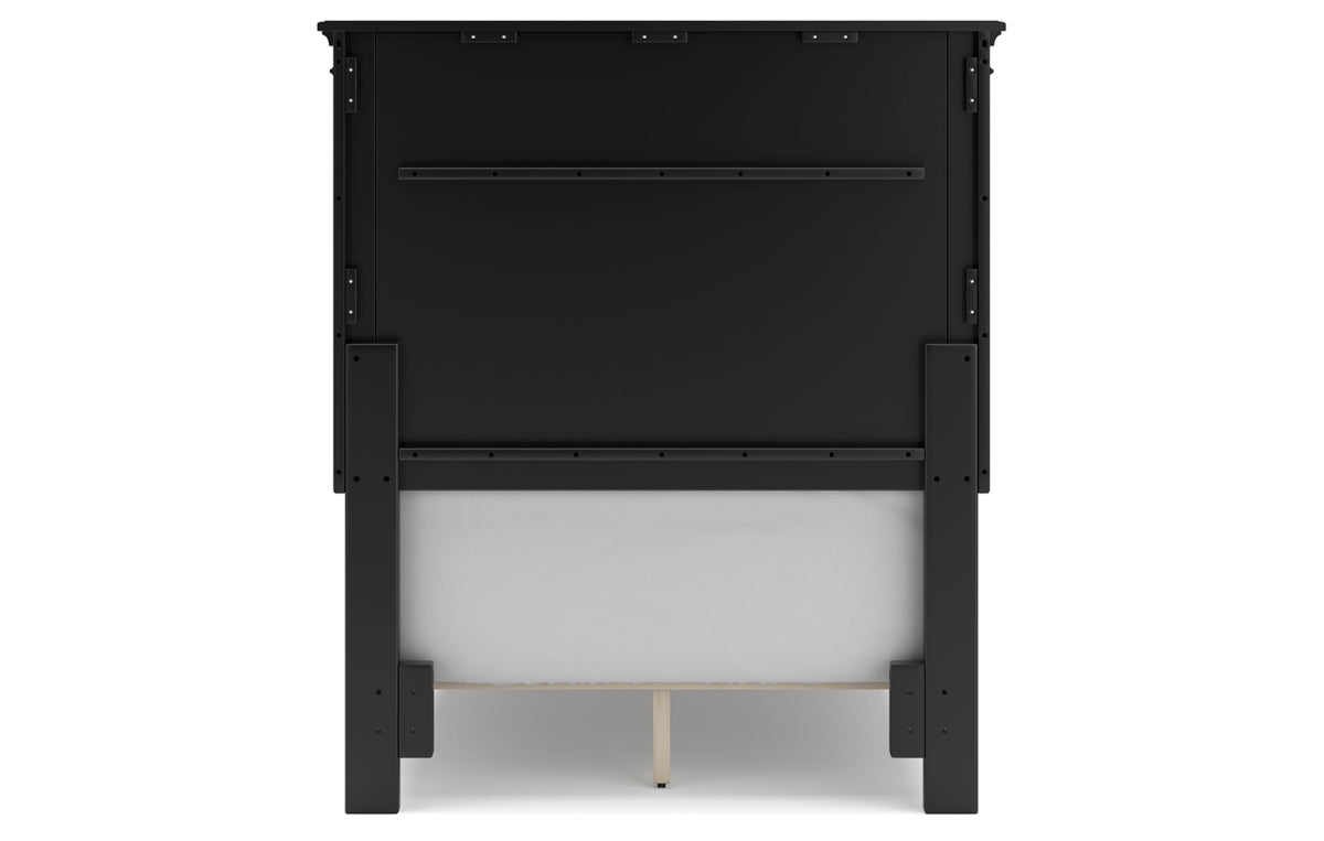 Lanolee Twin Panel Bed with Mirrored Dresser