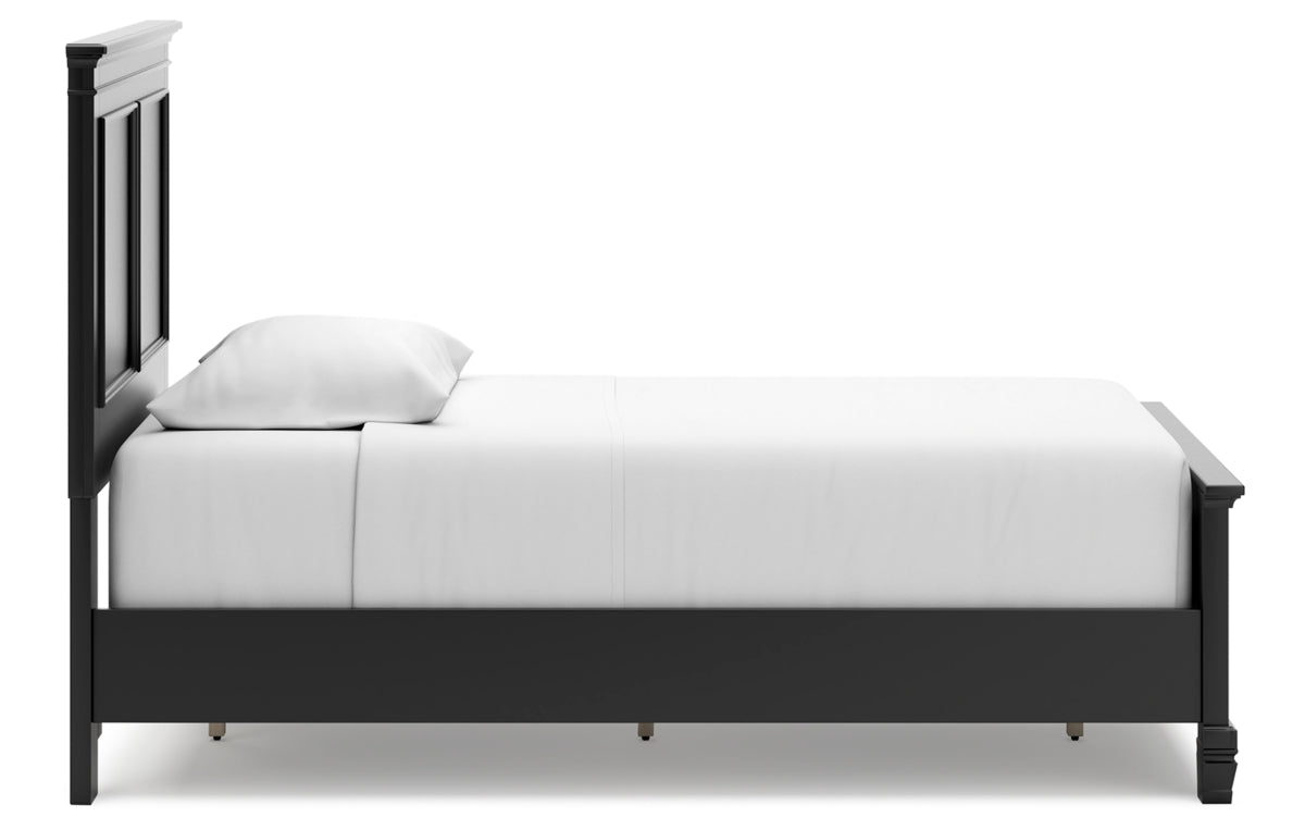 Lanolee Twin Panel Bed with Mirrored Dresser, Chest and Nightstand