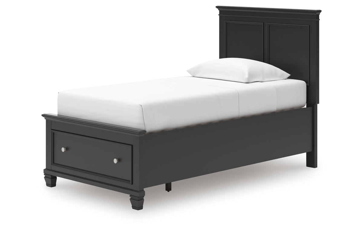 Lanolee Twin Panel Storage Bed, Dresser, Mirror and Nightstand
