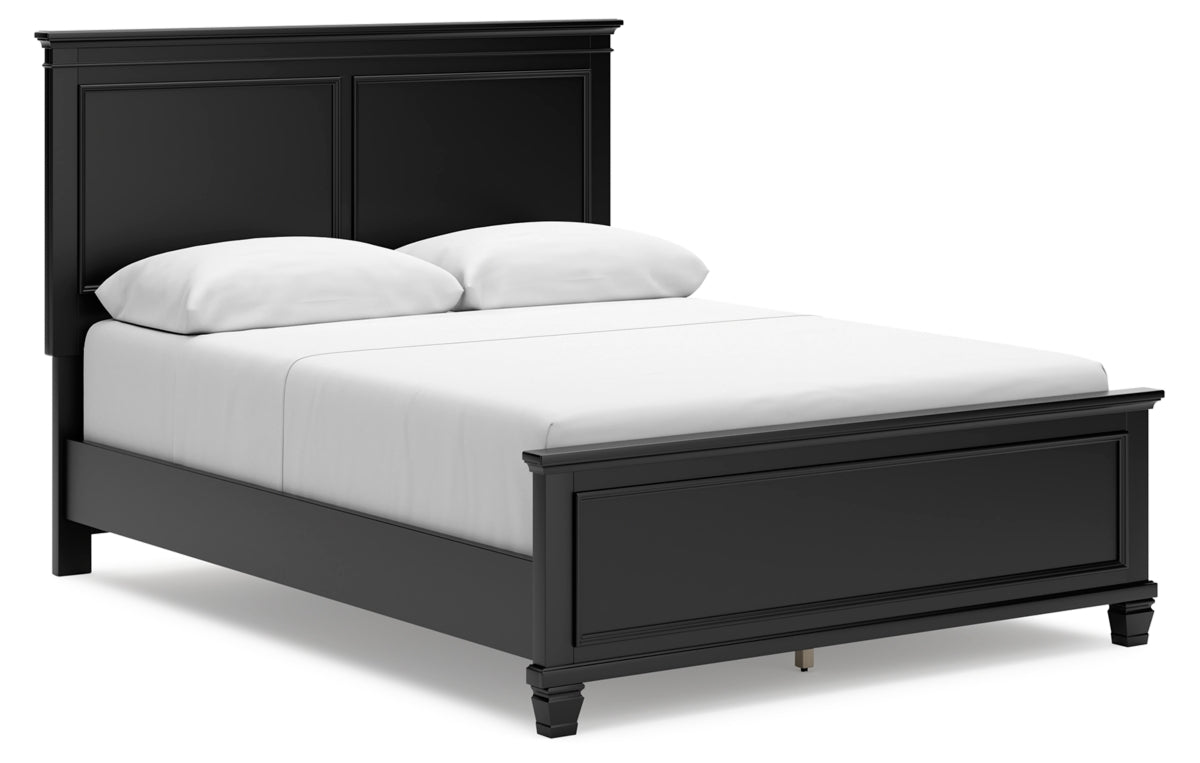 Lanolee Queen Panel Bed with Mirrored Dresser