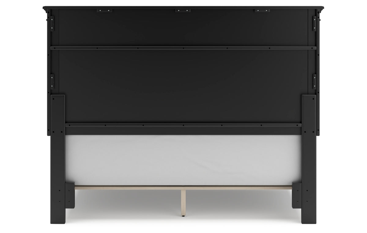 Lanolee Queen Panel Bed with Mirrored Dresser and Chest