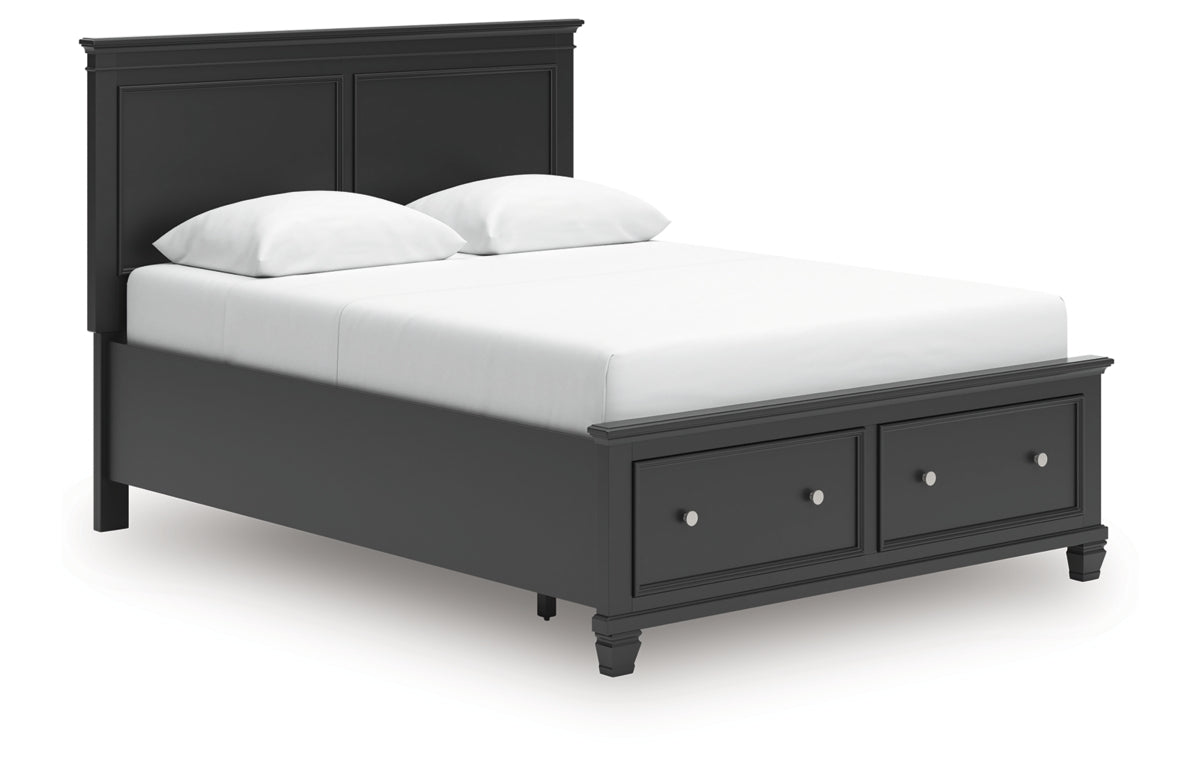 Lanolee Queen Panel Storage Bed, Dresser, Mirror and Nightstand