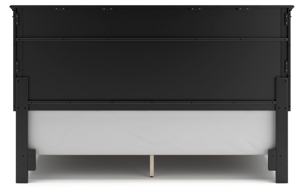 Lanolee King Panel Bed with Mirrored Dresser, Chest and Nightstand