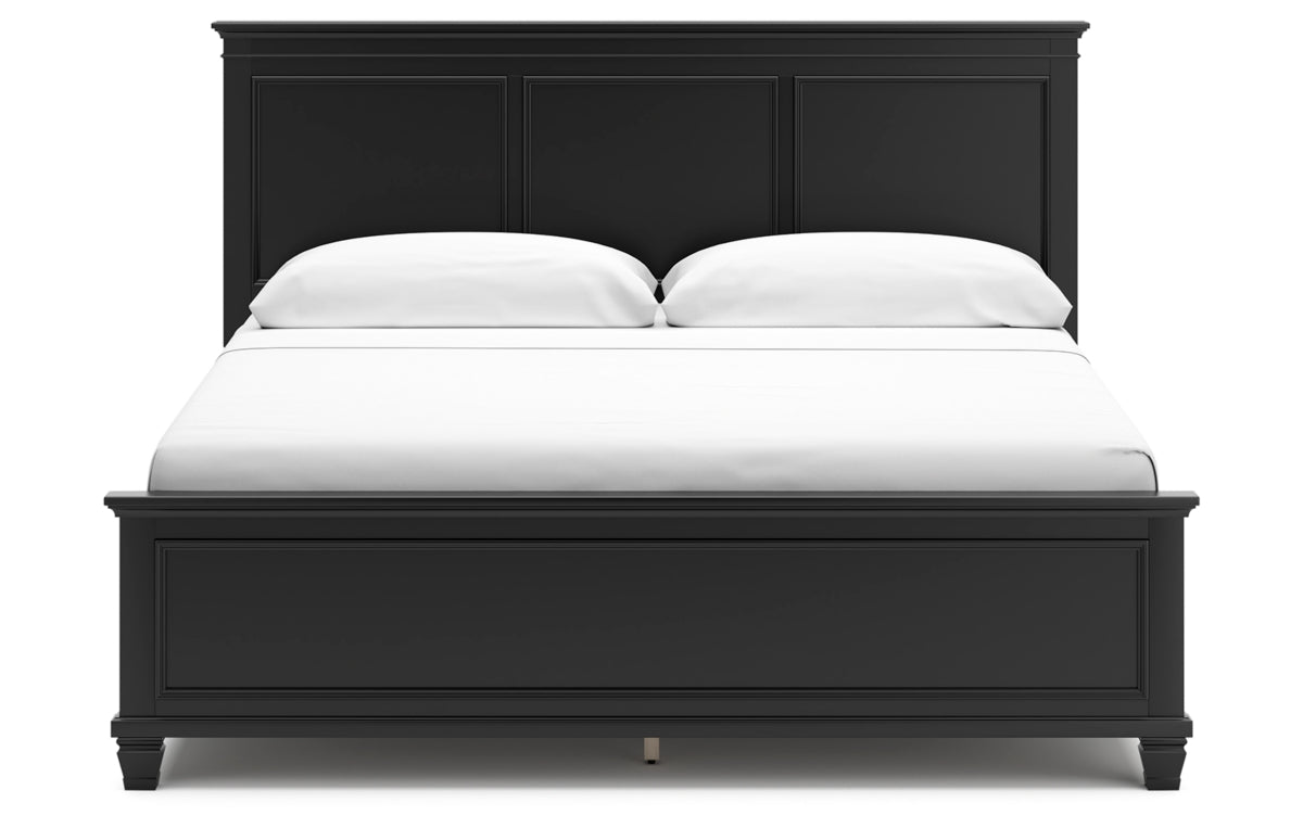 Lanolee King Panel Bed with Mirrored Dresser