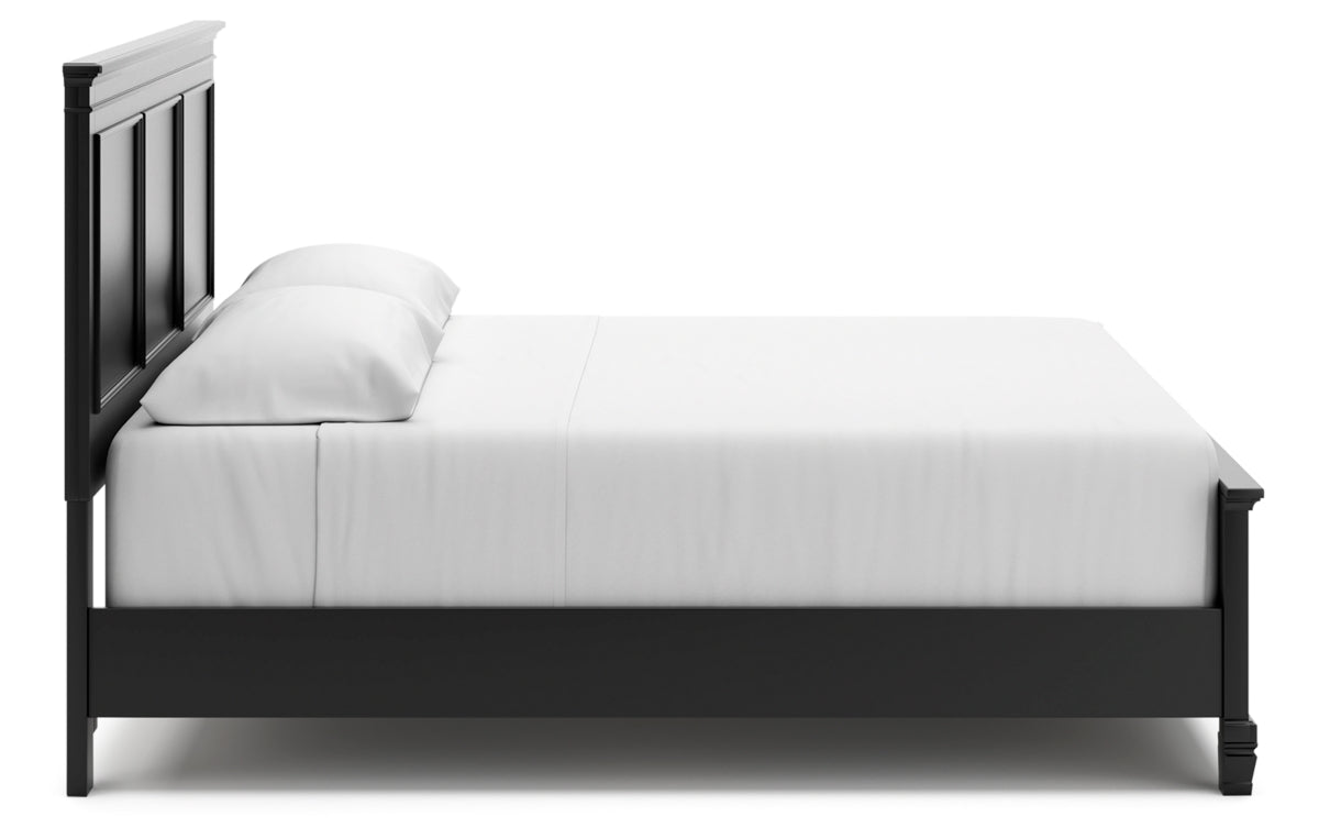 Lanolee King Panel Bed with Mirrored Dresser