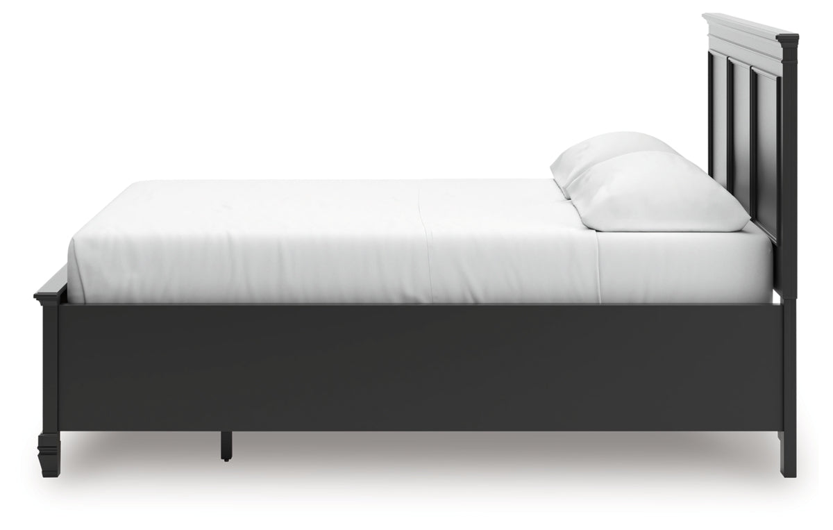 Lanolee California King Panel Storage Bed, Dresser, Mirror and Nightstand