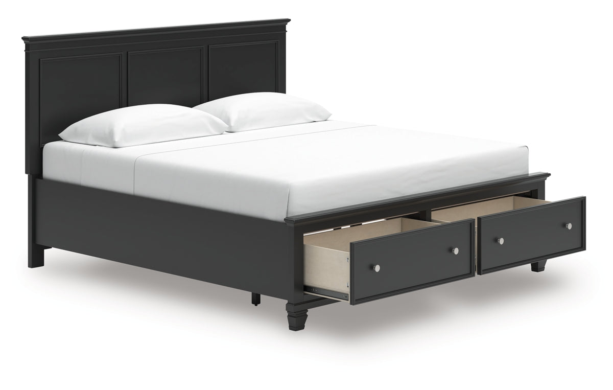 Lanolee King Panel Storage Bed, Dresser and Mirror
