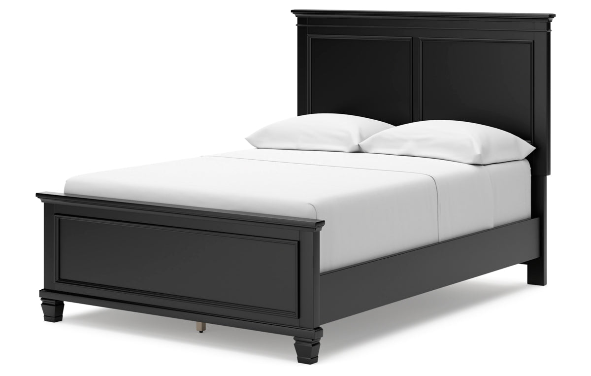 Lanolee Full Panel Bed with Mirrored Dresser and Chest