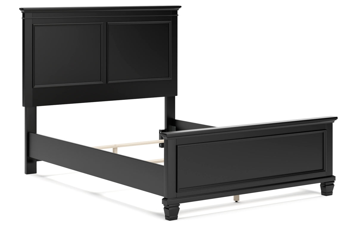 Lanolee Full Panel Bed with Mirrored Dresser, Chest and Nightstand