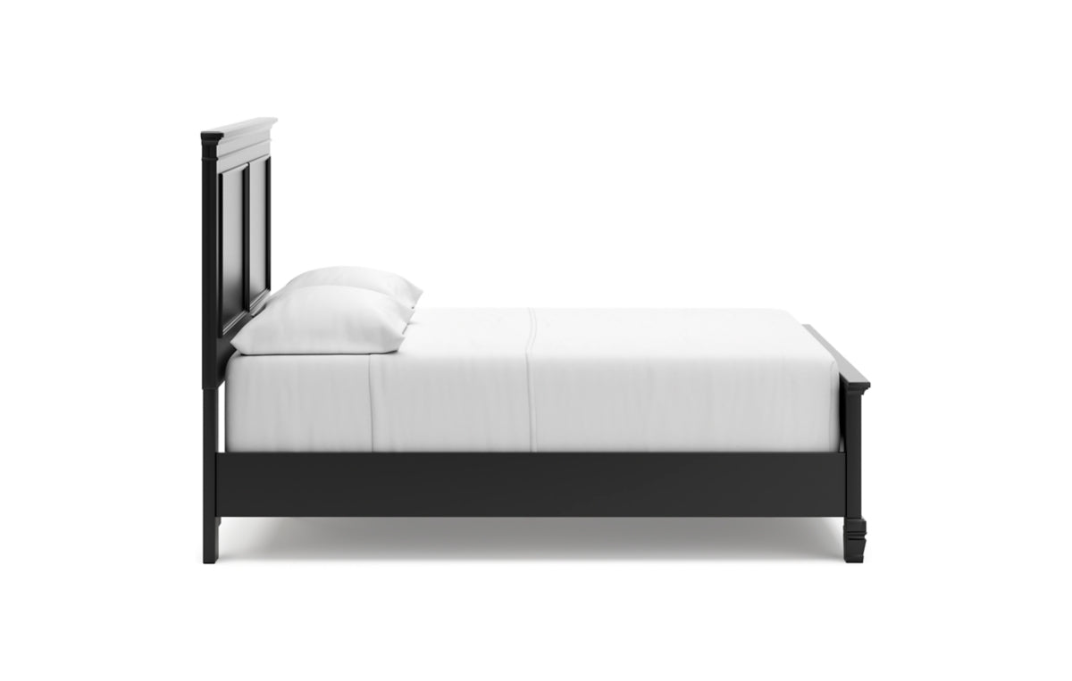 Lanolee Full Panel Bed with Mirrored Dresser and Chest
