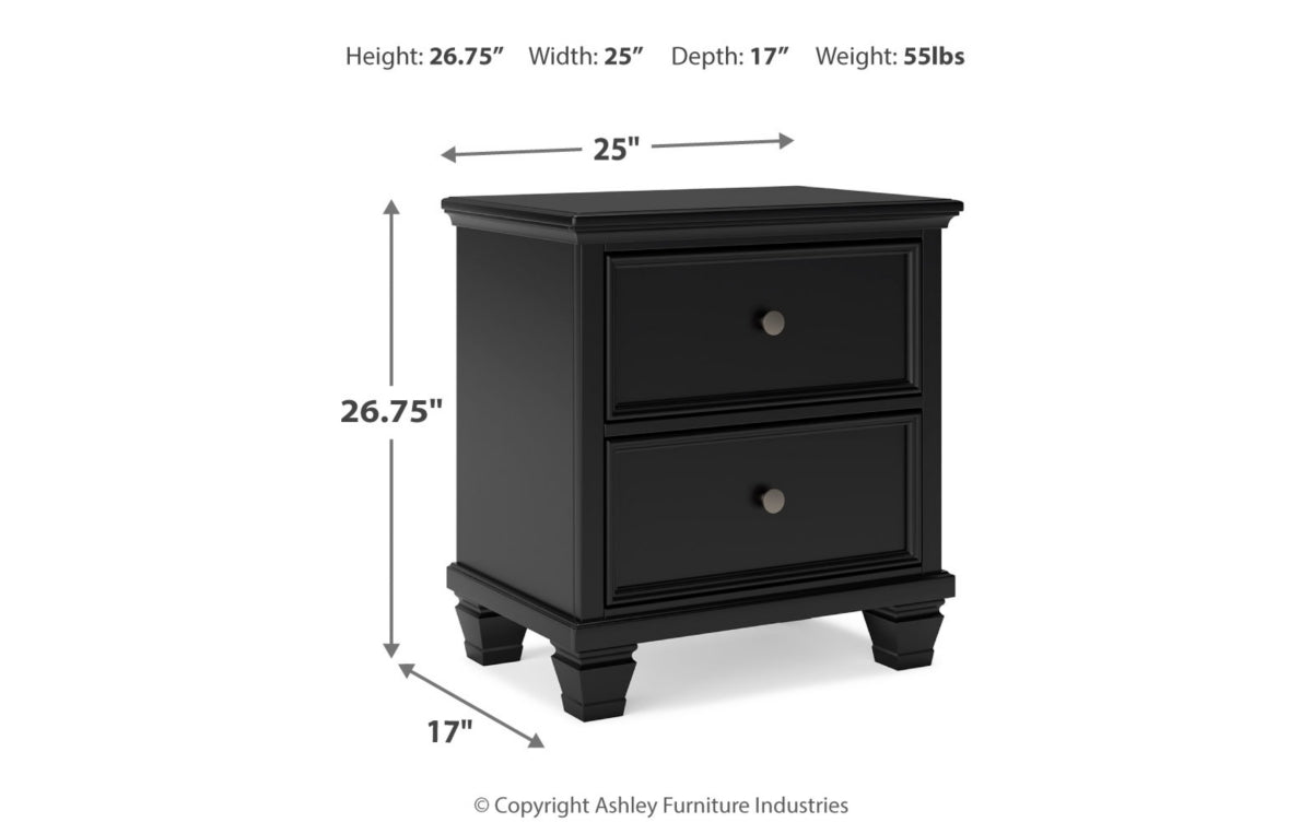 Lanolee Queen Panel Storage Bed, Dresser, Mirror and Nightstand