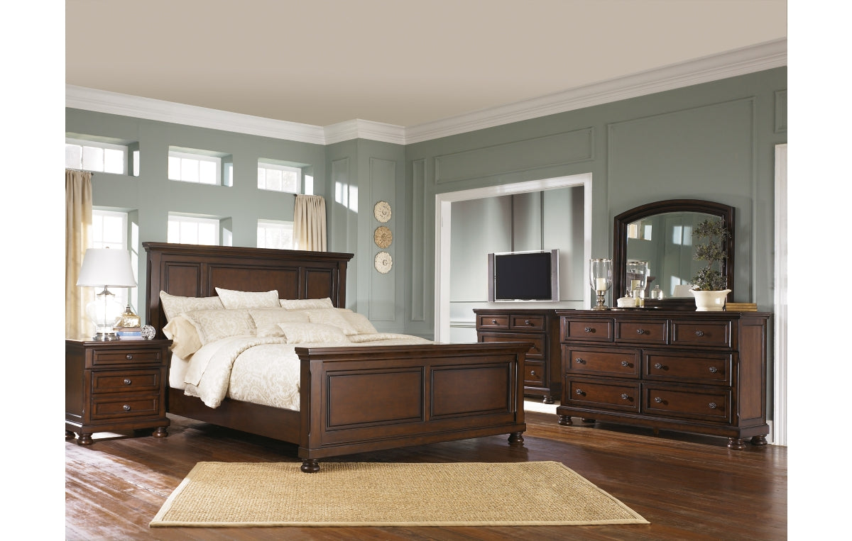 Porter King Panel Bed with Mirrored Dresser