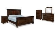 Porter King Panel Bed with Mirrored Dresser, Chest and Nightstand